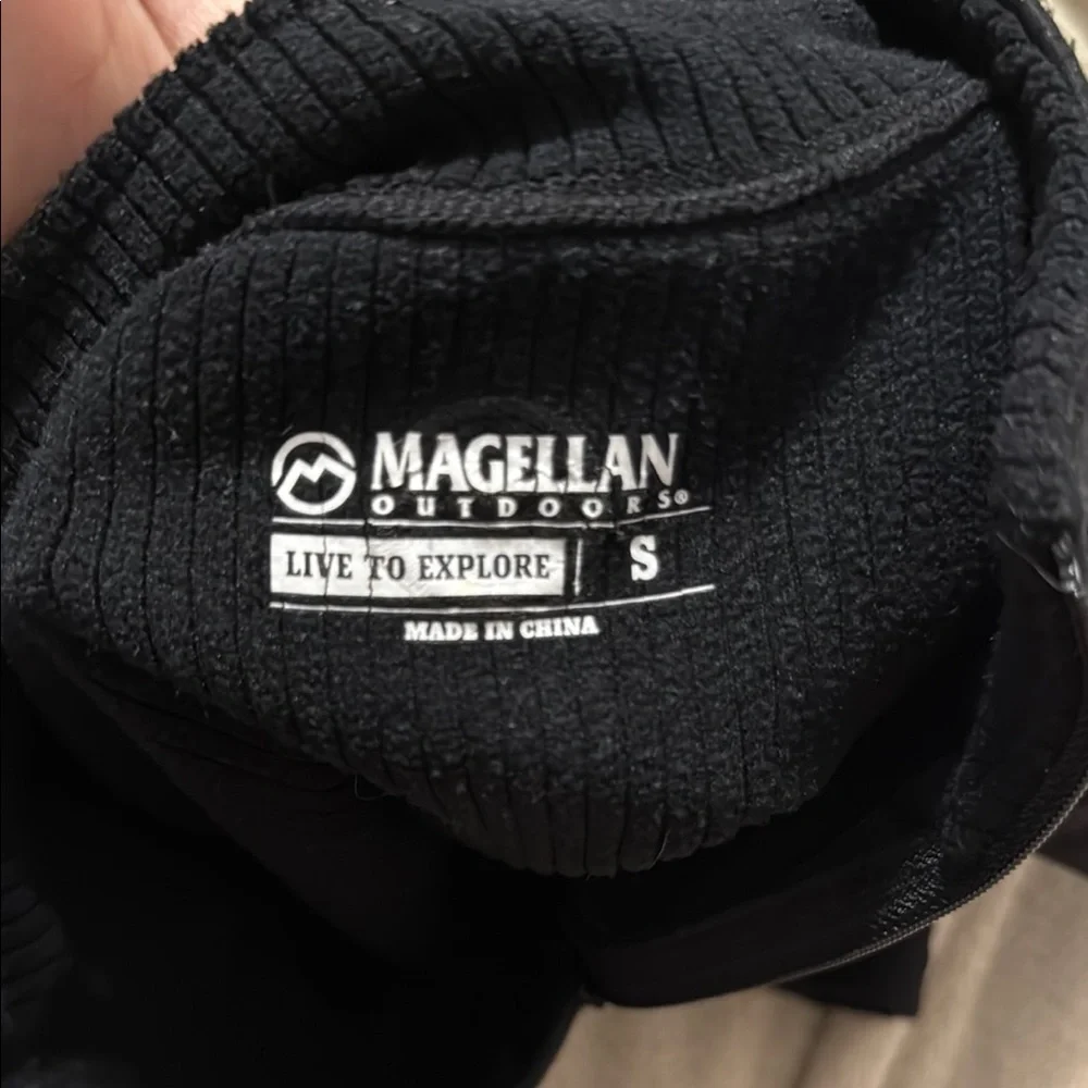 Magellan Black Zip Up Sweater Classic Knit - Picture 3 of 3